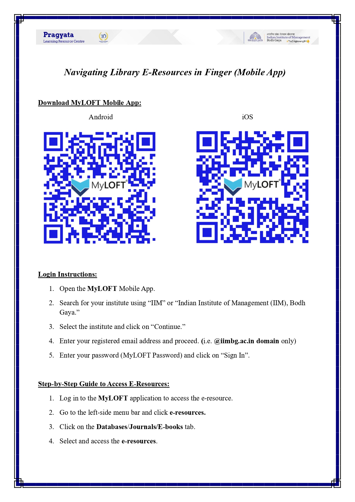 Navigating Library E-Resources in Finger